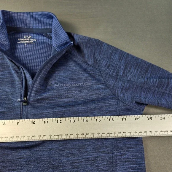 Vineyard Vines Performance Women's Blue Space Dye Quarter Zip Pullover L 3K1153 - Picture 3 of 8